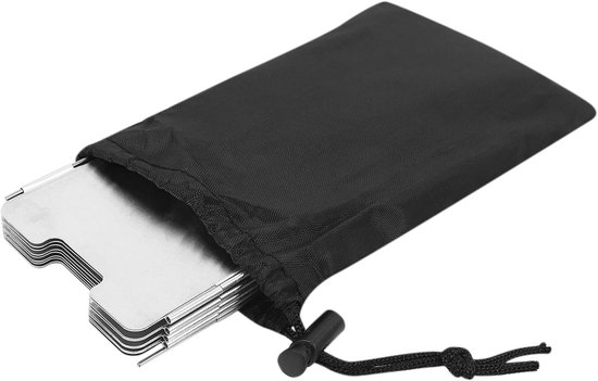 Kampeerfornuis Windscherm - Gasfornuis Windvanger - Buiten Koken - Opvouwbaar Aluminium - 9 Platen - Zilver — afbeelding 5