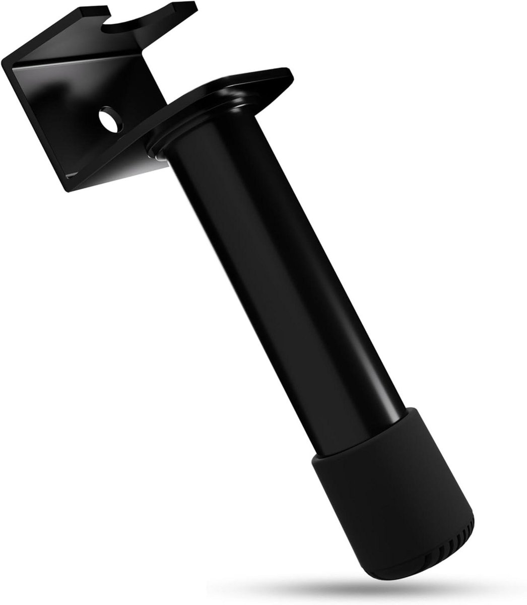 Deurstopper - Muurbeveiliger - Bescherming van muren - Bevestiging zonder boren - 5 x 1.8 x 2 cm - Zwart