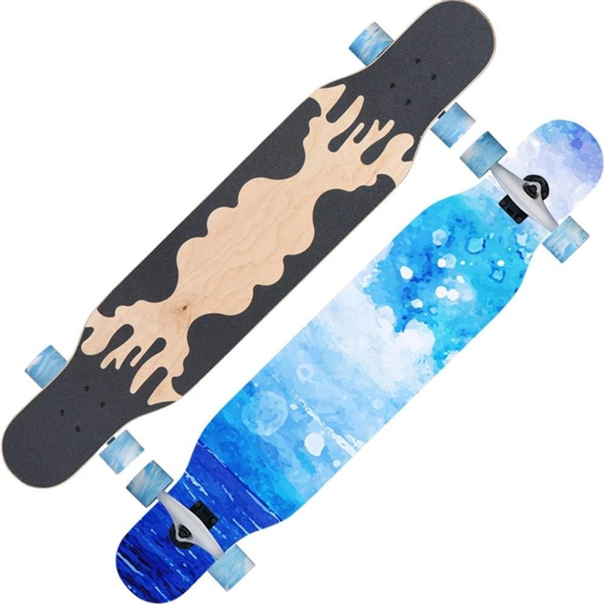 Longboard Cruiser Dance Board Vervoer en Recreatie 7 Lagen Esdoorn 46 Inch Kleurrijk