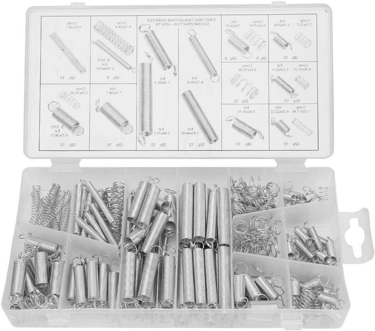Veren Assortiment - Metaalveren Set - Reparatie en Onderhoud - 200 Stuks - Diverse Maten - Zilverkleurig