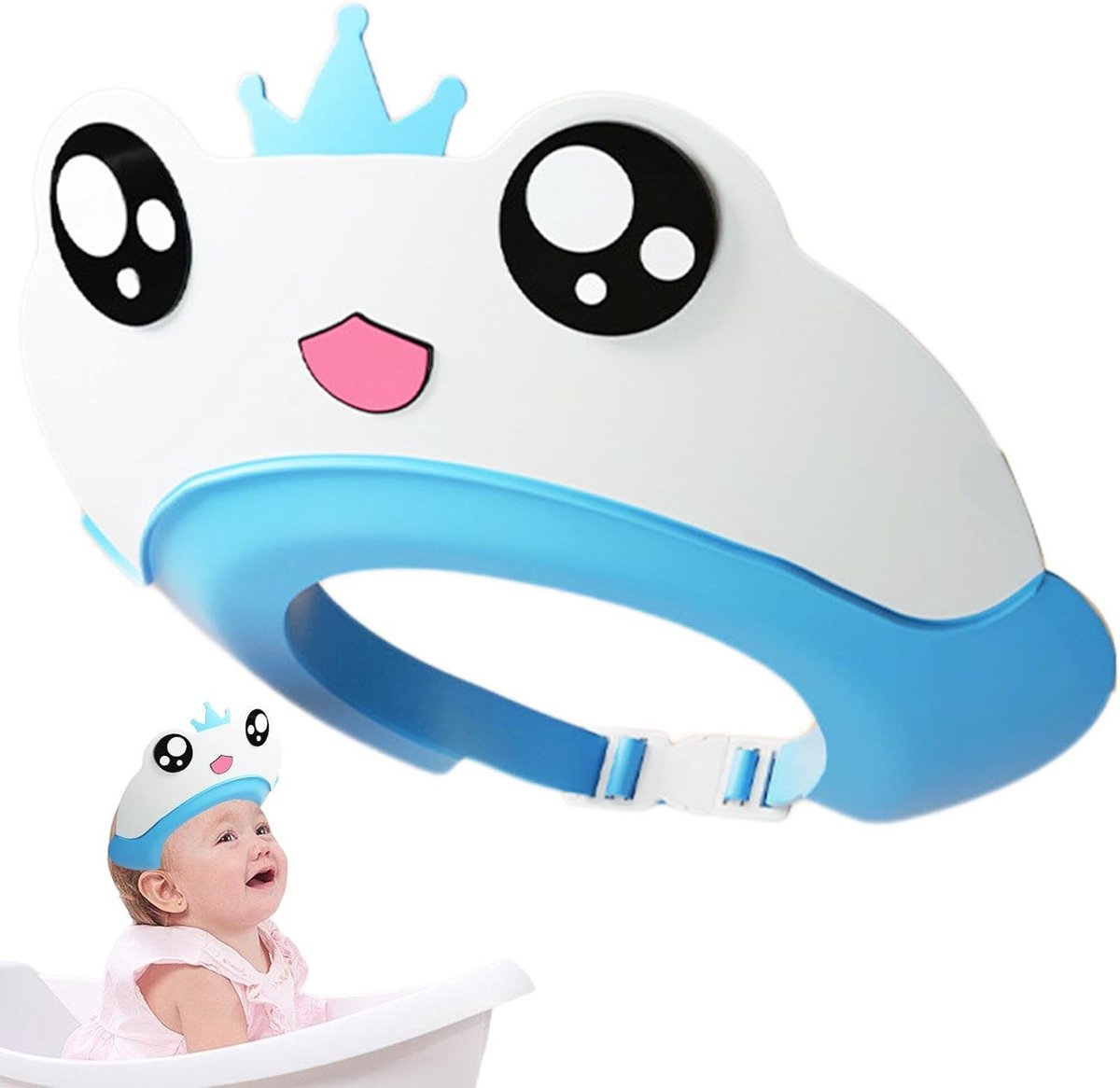 Shampoo-kapje voor kinderen – Verstelbaar vizier, siliconen veiligheidsmasker voor ogen en oren | Hygiëneaccessoire voor peuters en meisjes.