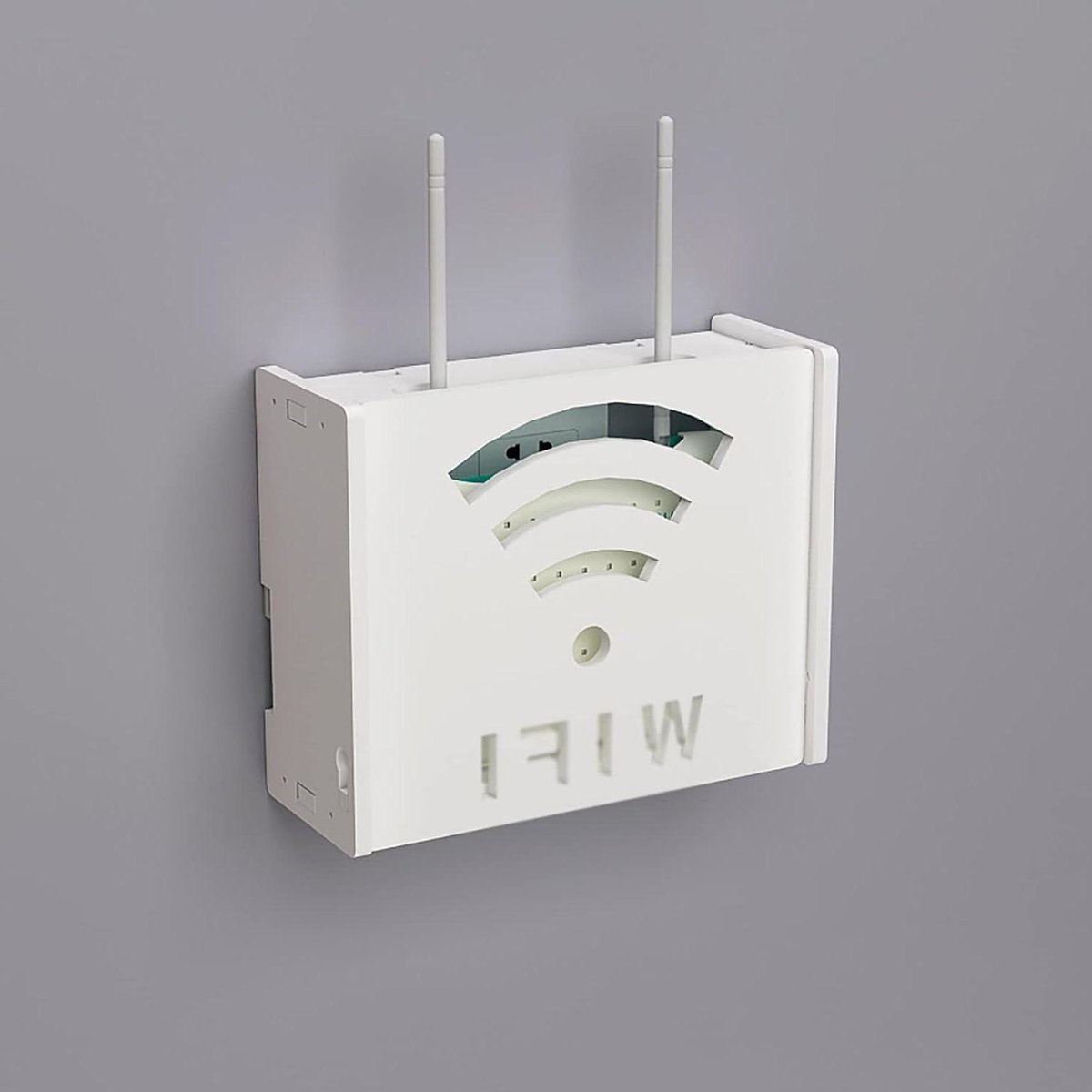 Router Opbergdoos - Internet Box - Netjes Opbergen - Goede Warmteafvoer - 40.5 cm - Wit