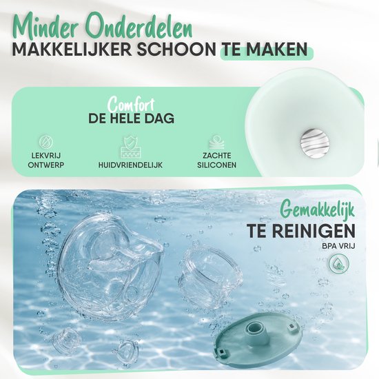 SAHLA Draadloze Dubbele Borstkolf - Verwarmde Borstschilden (38°C) - Fluisterstil <45 dB - Handsfree & Draagbaar - BPA-Vrij - Comfort — afbeelding 5
