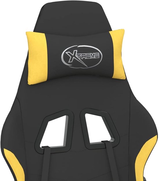 Gaming Chair - Race Stoel - Comfortabel Zitten - Met Massagefunctie - 42 cm Zithoogte - Geel Zwart — afbeelding 2
