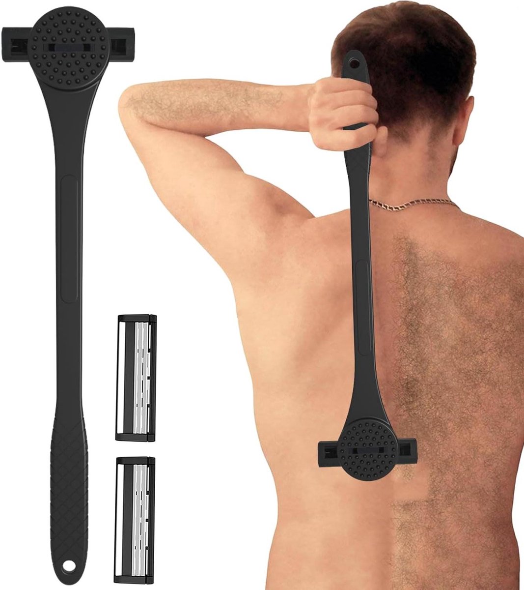 Scheerapparaat Heren - Verzorgingsgereedschap - Lichaamsverzorging - 2-in-1 functie - 46 cm - Zwart Blauw