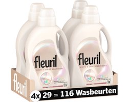 Fleuril White & Light - Vloeibaar Wasmiddel - Witte en Pastelkleuren Was - 4x29 Wasbeurten - Voordeelverpakking