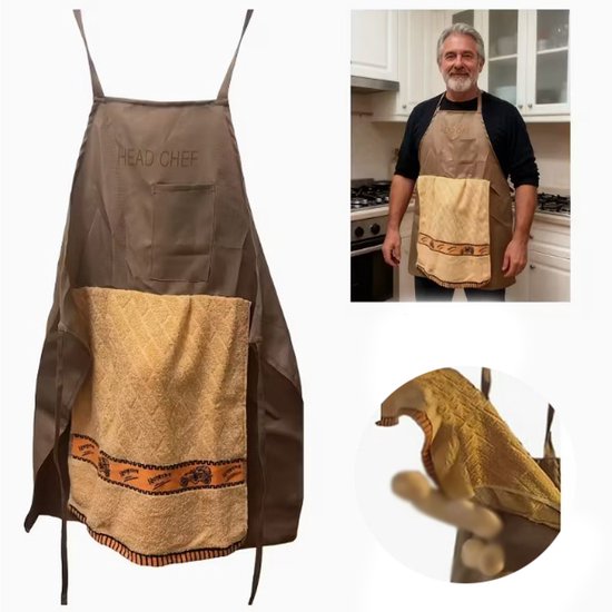 Tablier amusant - Cadeau Tablier amusant – Tablier de cuisine confortable en polyester - Surprise cachée dans la poche - Convient pour la cuisine, les grillades et les enterrements de vie de garçon - Cadeau pour les cuisiniers amateurs