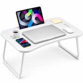 Sounix Bedtafel - Laptoptafel - Inklapbaar - Banktafel - Ontbijttafeltje - Wit