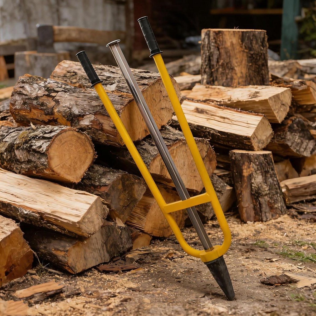 Handmatige Hout splitter - Houtaanmaak Splijter - Brandhout Maken - Traagheid Kracht Ontwerp - 99 cm Groot - Zwart