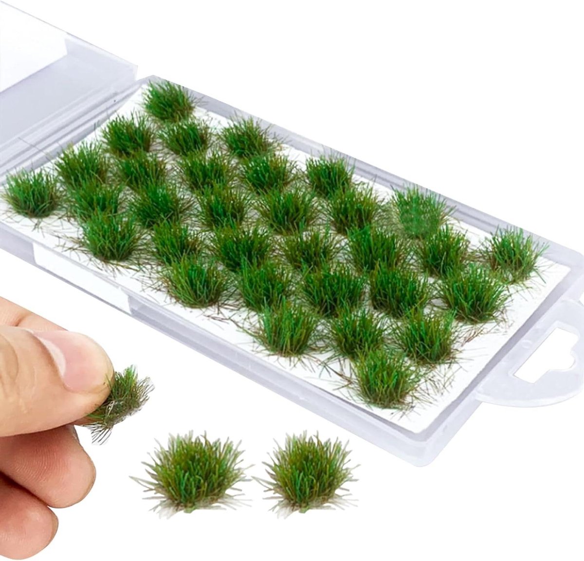 Miniature Grass Picks, Realistic Artificial Grass Tufts Decorative Static Grass Applicator Artificial Grass for DIY Railway Train Landscape Summer, Miniature Base Material