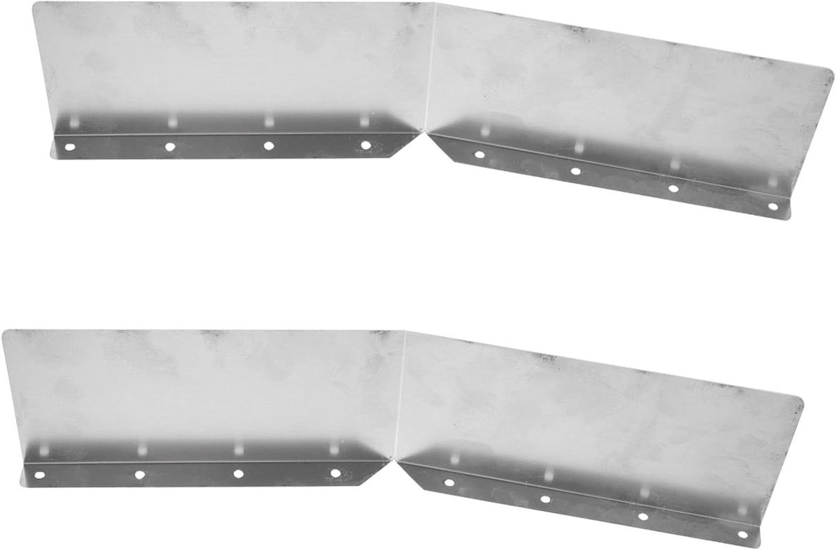 Dakgootbeschermers 2-pack - Regenafleider Dakgoot - Voorkom Overloop - Stevig Ijzeren Materiaal - 40x9cm - Zilver