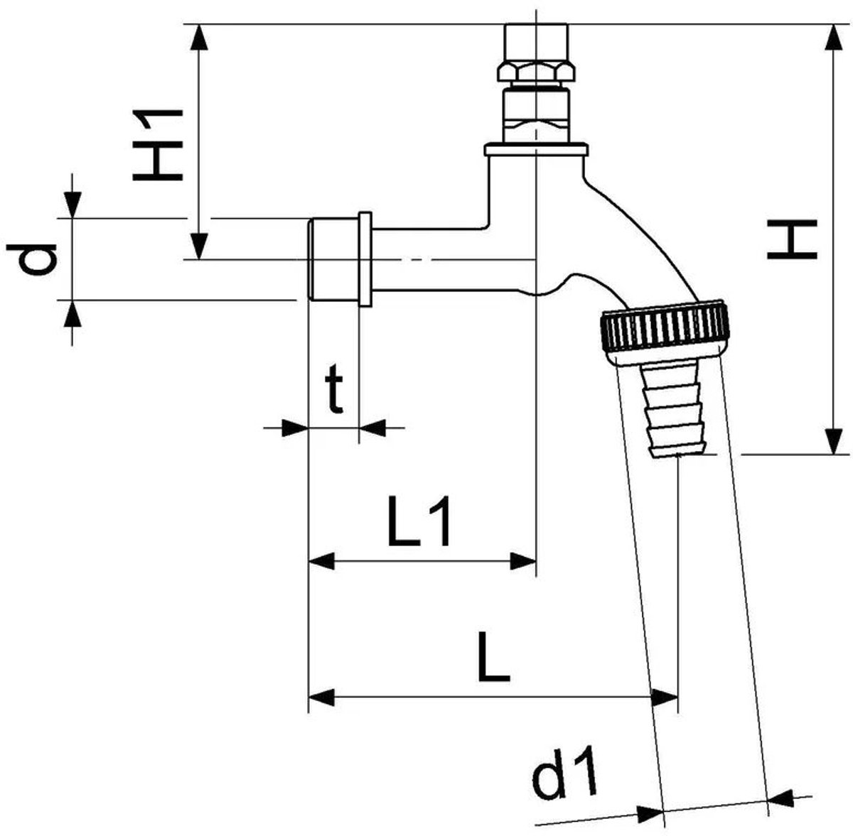Schlösser Armaturen JS uitloopventiel mit slangaansluitung, mit steeksleutel-bovendeel, 1/2'', gepolijst chroom, 0017331550001