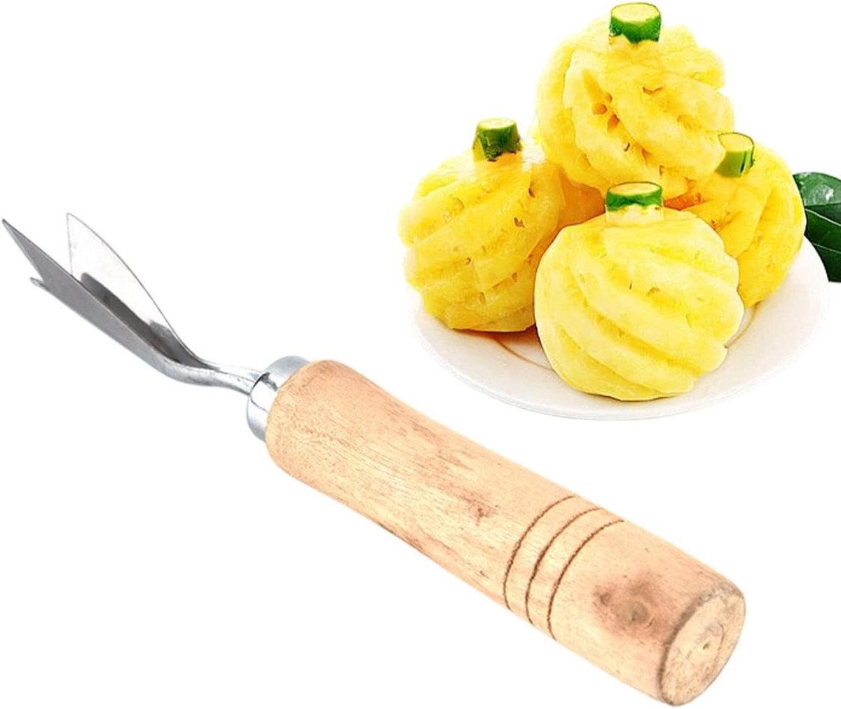 Ananas Schillen Tool - Ananas Oogverwijderaar - Fruit Voorbereiden - Ergonomisch V-vormig - Niet gespecificeerd - Zilverkleurig
