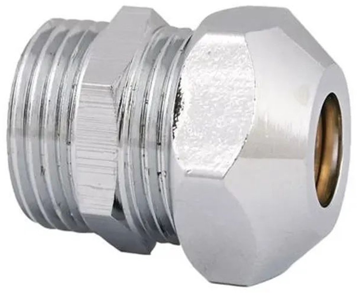 Schlösser Armaturen JS Knelkoppeling op nippel met buitendraad, DN8, 3/8'' x 3/8'' x 8mm, verchroomd, 0018871008001