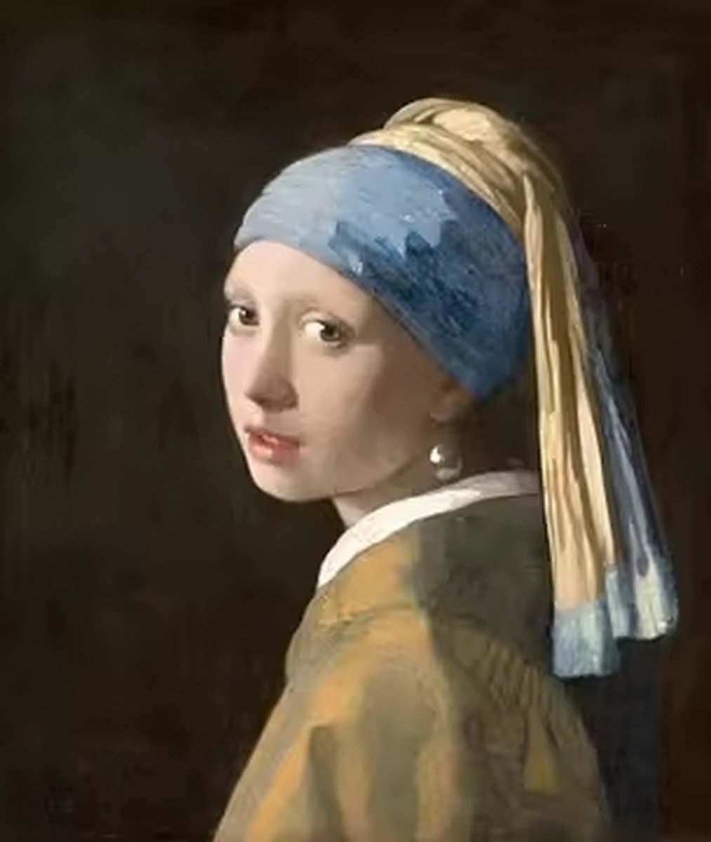 Meisje met de Parel Diamond Painting 40x50 cm – Compleet Pakket – Vierkante Steentjes – Johannes Vermeer - Diamond Painting by Wietske