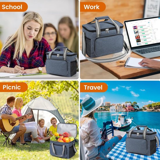 Koelbox - Koeltas - Koeltas 15L - Koelrugzak - Koeltasje Klein - Waterdicht - Draagbaar - Schouderband - Koeltassen Opvouwbaar - 600D Oxford - Kleine Koeltas voor Onderweg, Thermische Tas voor Picknicks, Camping, Excursies - Donkerblauw van Koelbox. — afbeelding 2
