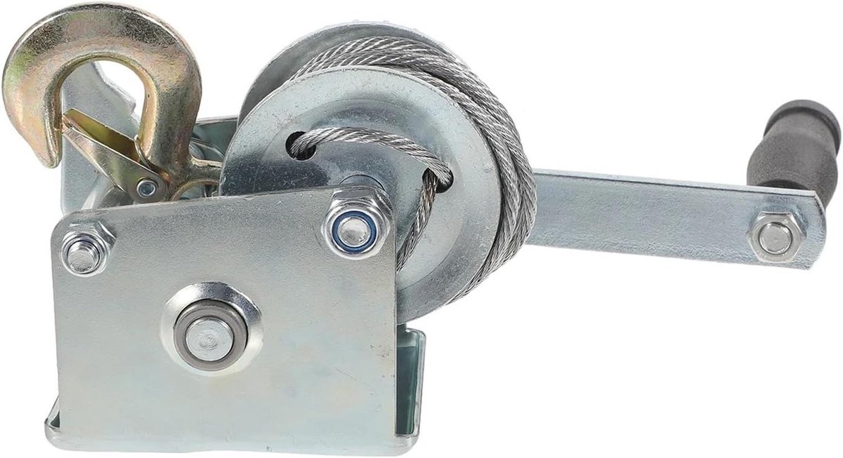 Handlier Metaal - Sleeplier Lier - Zware Lasten Hefen - Met Staalkabel - 500 LBS - Zilver