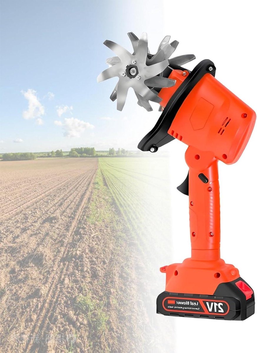 Draadloze Cultivator, Elektrische Tuinfrees, Met Accu En Telescopische Steel (Optioneel), Handzame Grasfrees Voor Tuinieren, Bodembewerking,Electrictiller-1battery