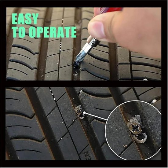 Band Reparatie Nagels - Tubeless Gereedschap - Lekke Banden Dichten - Zelftappende Punt - 10 of 30 Stuks - Zwart — afbeelding 5