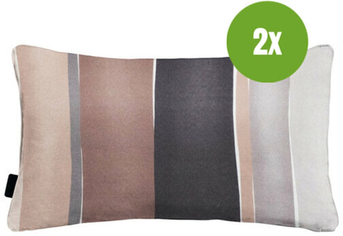 Sierkussen paspel ca.30x50cm Nox dust 2 stuks