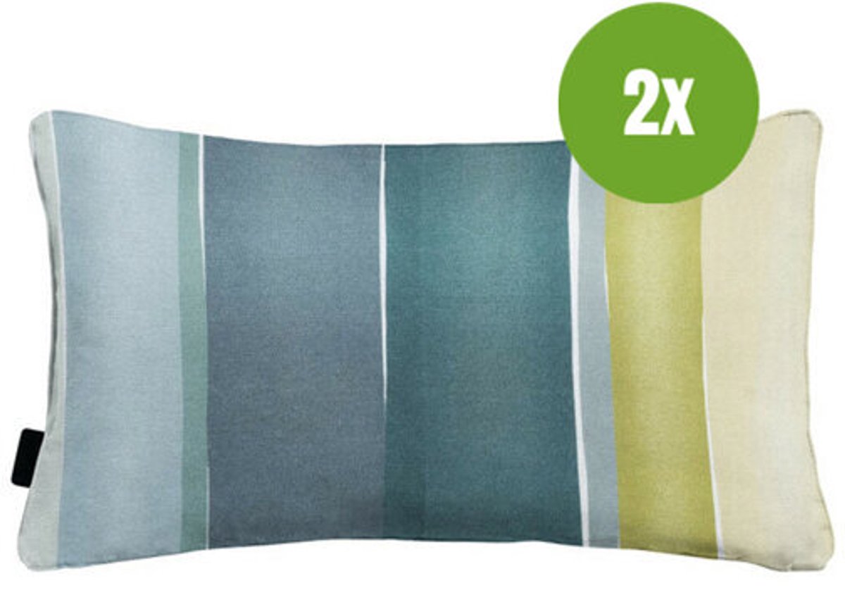 Sierkussen paspel ca.30x50cm Nox azure 2 stuks