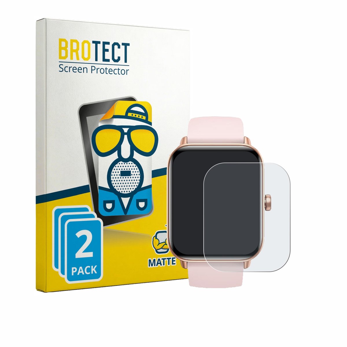 BROTECT - Screenprotector voor Trunsif Smartwatch 1.85" - Folie Beschermfolie matte 2 Stuks