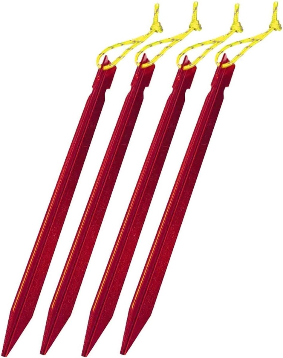 Tent Haringen - Grondankers - Kamperen en buiten - Brede Spiraal - 18cm - Rood