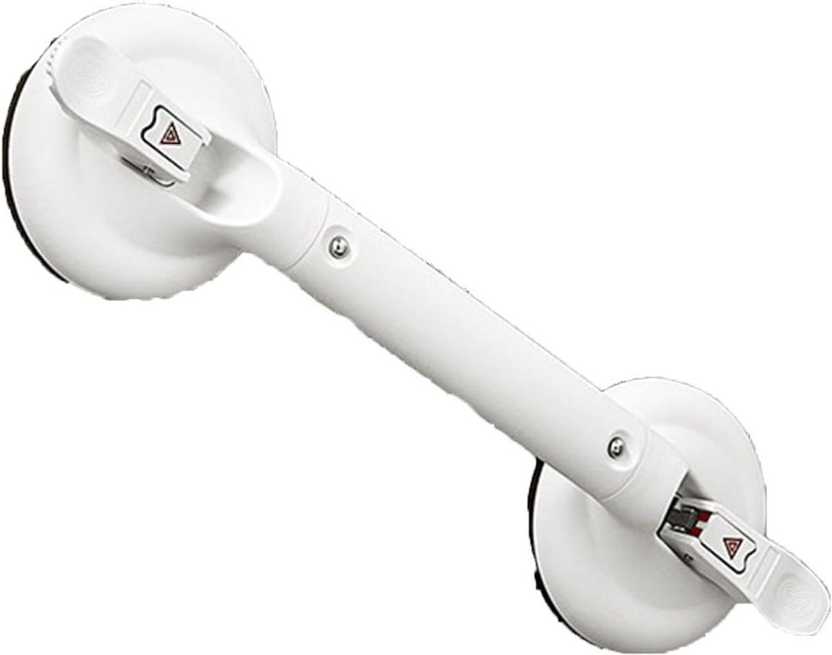 Badkamerhandgrepen - Zuignap steunen - Veilig opstaan - Visuele indicator - 43 cm - Wit