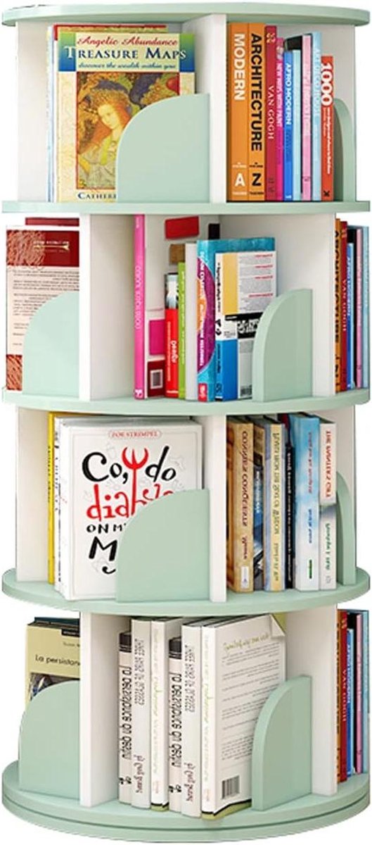 360 graden draaibare kinderboekenplank FloortoCeiling opbergrek voor babyfotoboeken, eenvo
