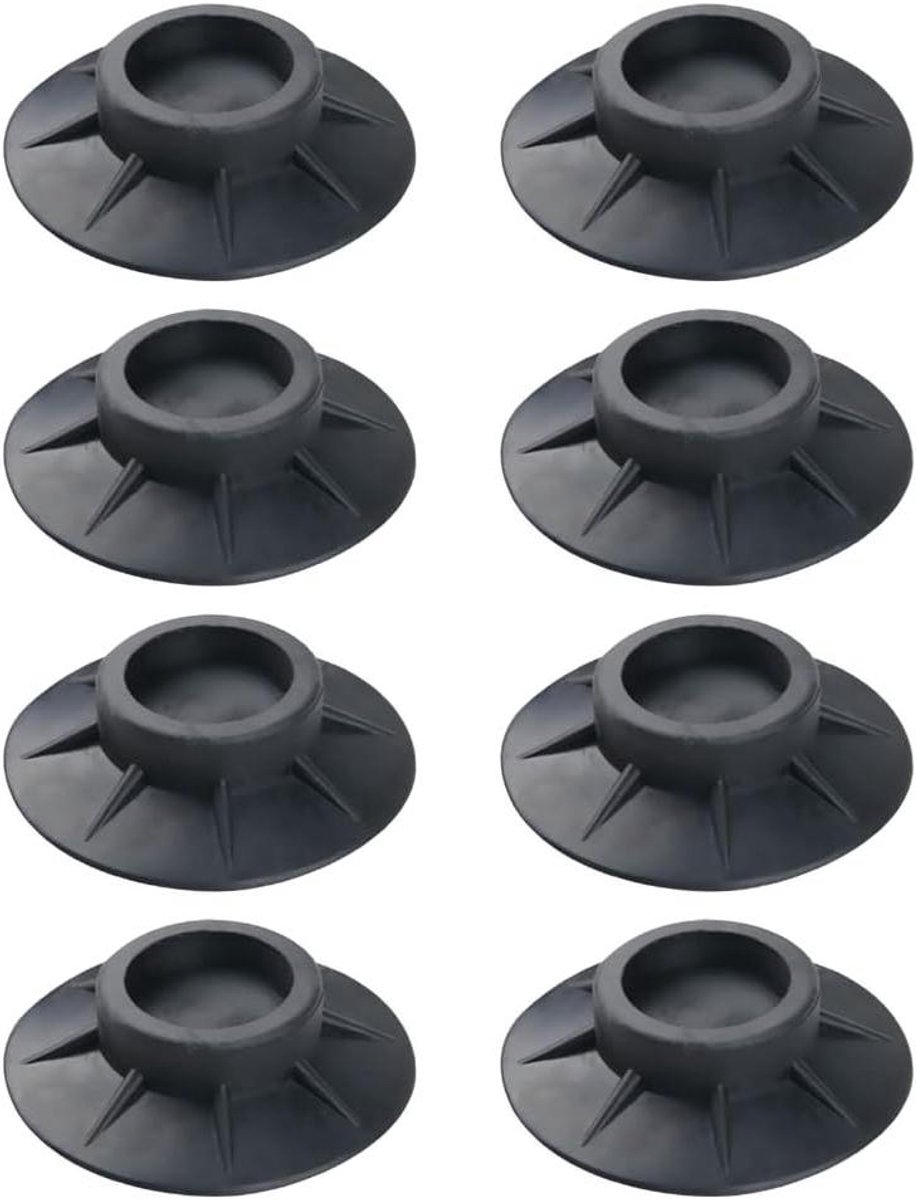 Trillingsdempers Wasmachine - Antislip Voetjes - Stabiel Gebruik - Schokabsorberend - 8 Stuks - Zwart