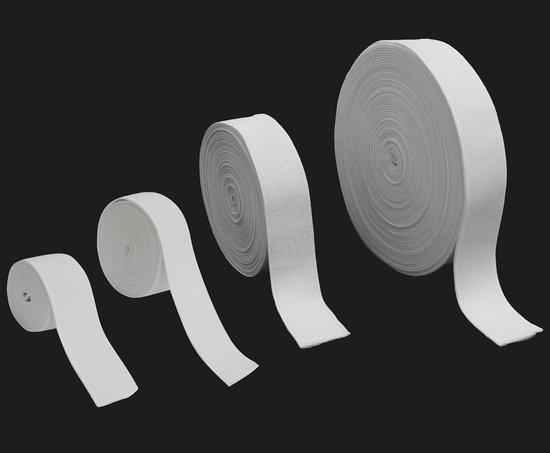 AERZETIX - C67254 - elastic flat woven 1 m - width 25 mm - colour white - polyester and latex - ready, short articles, sewing, clothing, fabrics, belts, trousers, skirts — afbeelding 5