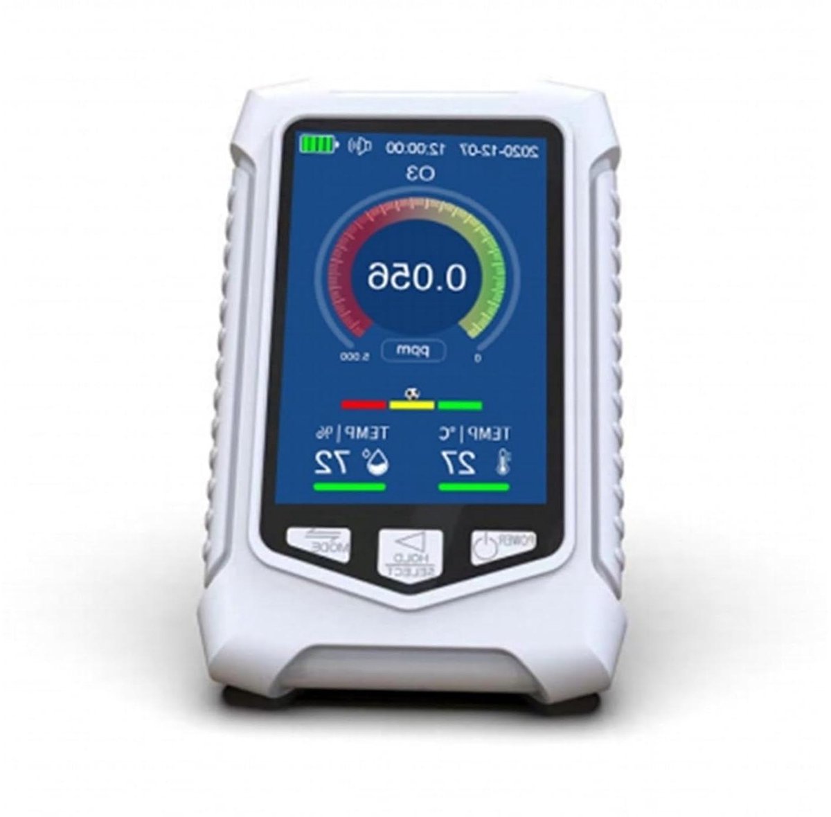 Luchtkwaliteitsmonitor - Ozon Analyzer - Luchtkwaliteit Meten - Geïntegreerde Sensoren - 35 inch LCD - Wit