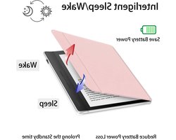 E-reader Hoes – Beschermhoes Transparant – Apparaat Beschermen – Automatische Slaapwekker – 7 Inch – Roze