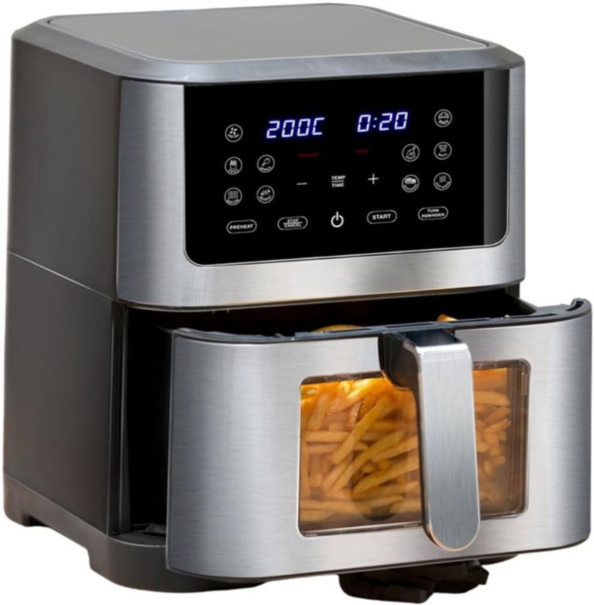 QUOVO® Heteluchtoven - Oven - Airfryer Oven - 25 Liter - Zilver - 38cm x 30cm x 37cm