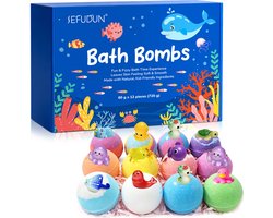 SEFUDUN Badbommen Kinderen – 12 Stuks Bath Bombs – Bruisballen Cadeauset – Verrassing Speelgoed – Natuurlijke Ingrediënten – 720g