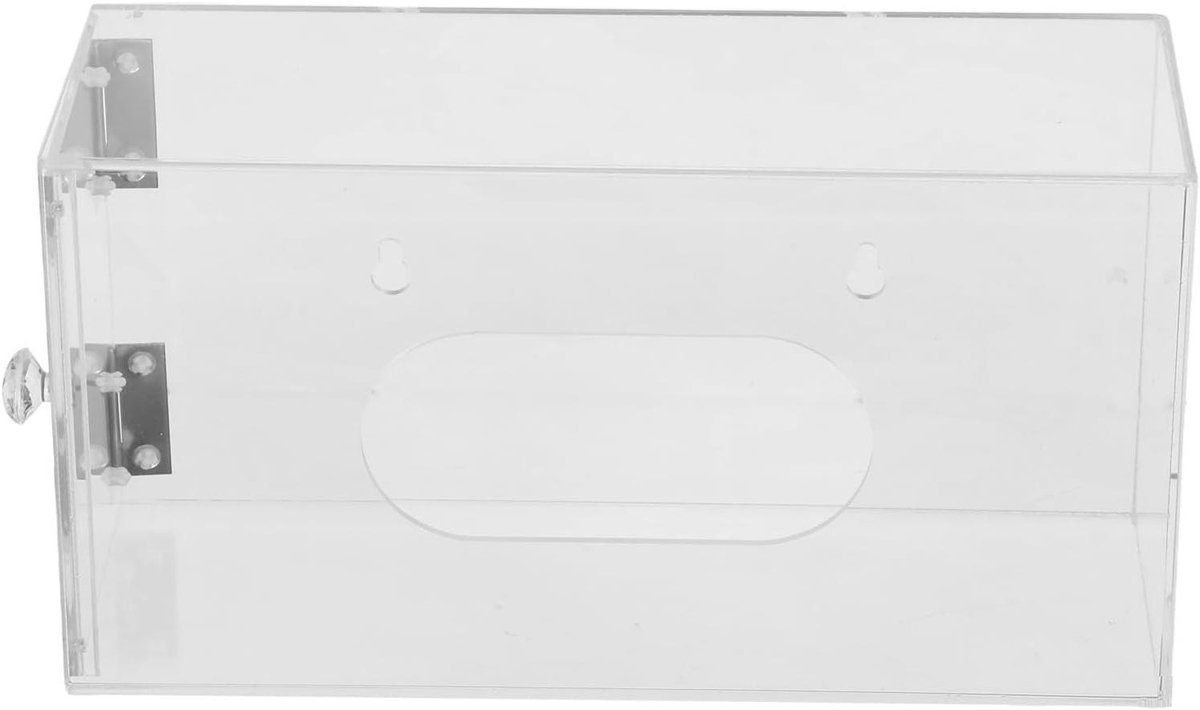 Houder Gezichtsmaskers - Opbergdoos Handschoenen - Orde Houden - Wandmontage Zonder Boren - 26.5 cm Lengte - Transparant