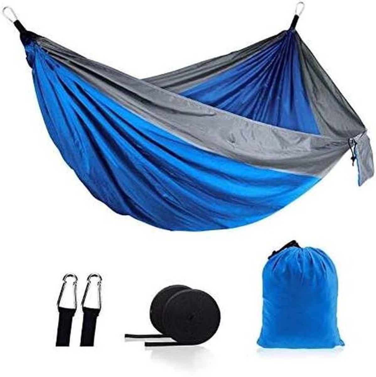 Outdoor Hangmat - Kampeerhangmat Schommel - Ontspannen Buiten - Inclusief Draagtas - 270x140 cm - Blauw
