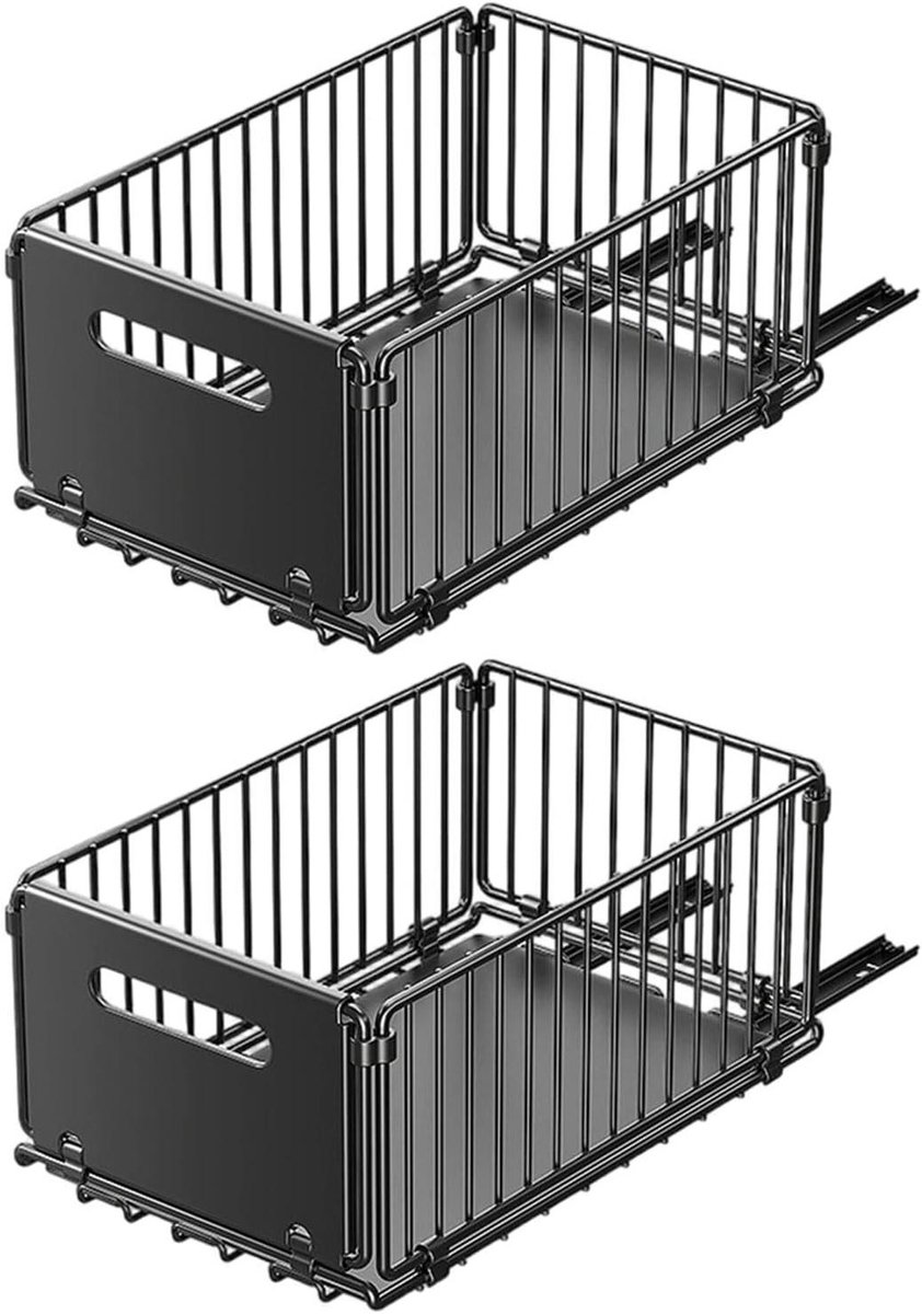 Keukenlade Organizer - Uittrekbare Mand - Kast Opruimen - Set van Twee - 2 stuks - Grijs