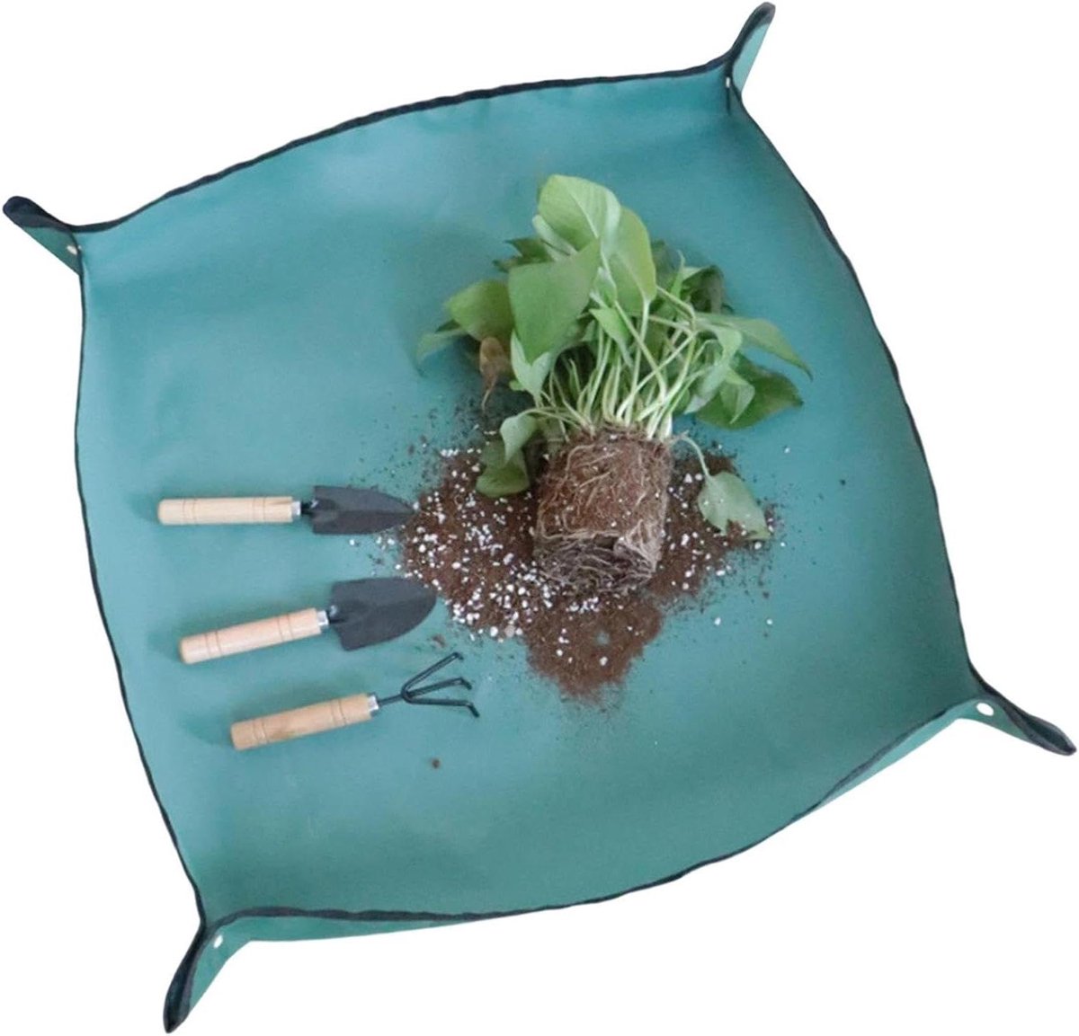 Opottmat Kamerplanten - Plantenzak Aarde - Vuilvrij Tuinieren - Waterdicht Oxford Materiaal - 75 x 110 cm - Groen