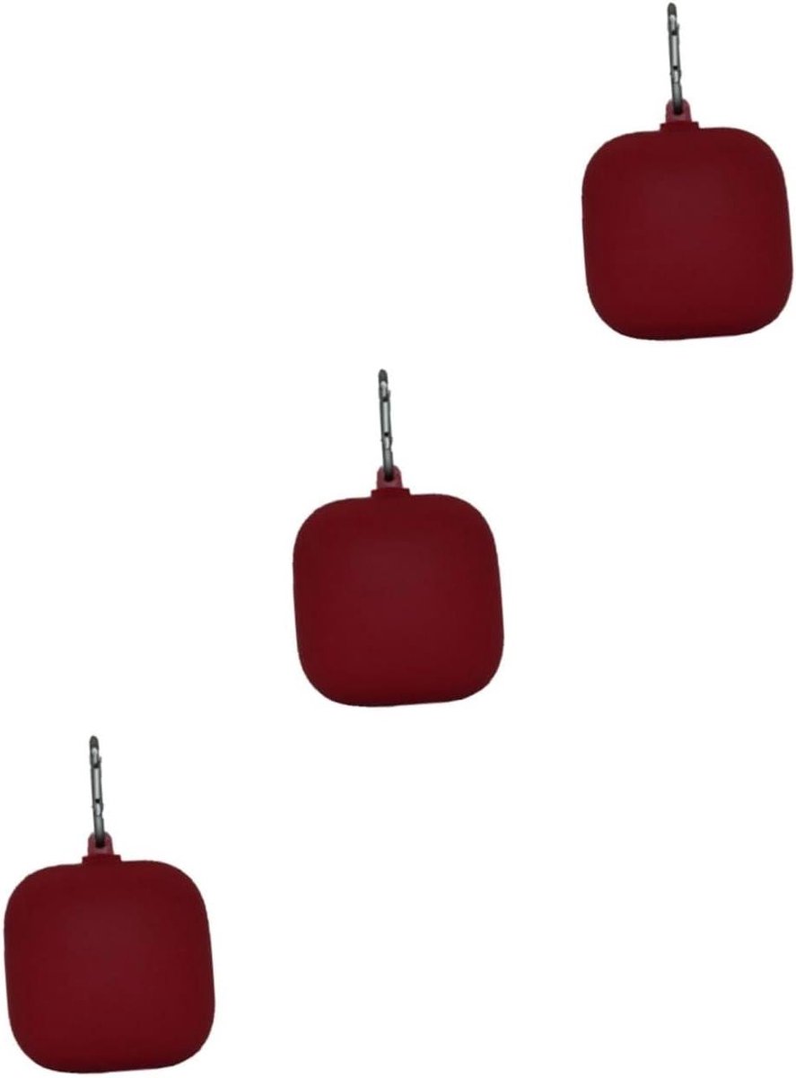 Hoesjes Set - Oordopjes Bescherming - Reizen Opslag - Met Karabijnsluiting - 3 Stuks - Bordeaux