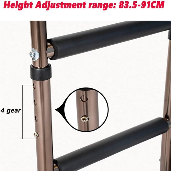 Stoel Sta Hulp - Opstahulp Senioren - Onafhankelijk Opstaan - Veilig Kantelbestendig - 83.5-91 cm Hoogte - Zwart — afbeelding 4