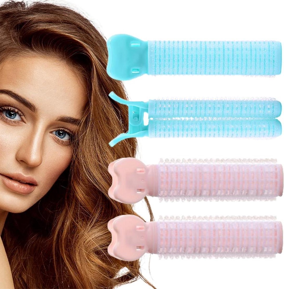 Krulspelden Set - Haarrollers - Haar Stijlen - Hittevrij Krullen - 4 Stuks - Multicolor