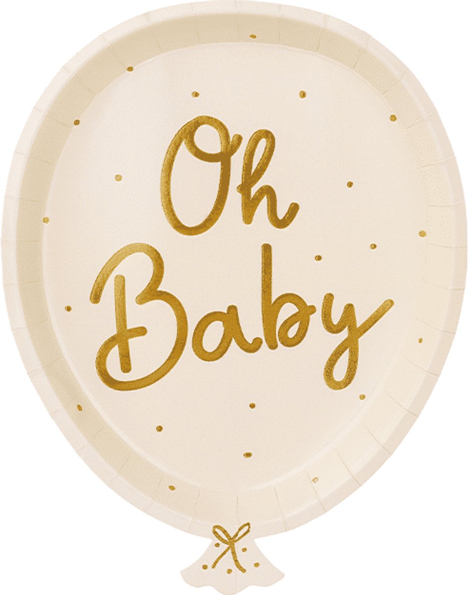 PartyDeco - Borden Oh Baby (6 stuks)