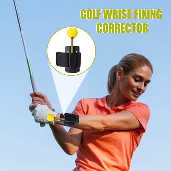 Golf Polsondersteuning - Swing Houding Corrector - Golfvaardigheid Verbeteren - 5-Niveau Lengte Verstelbaar - ca. 7.8x6.5x5cm - Zwart — afbeelding 2