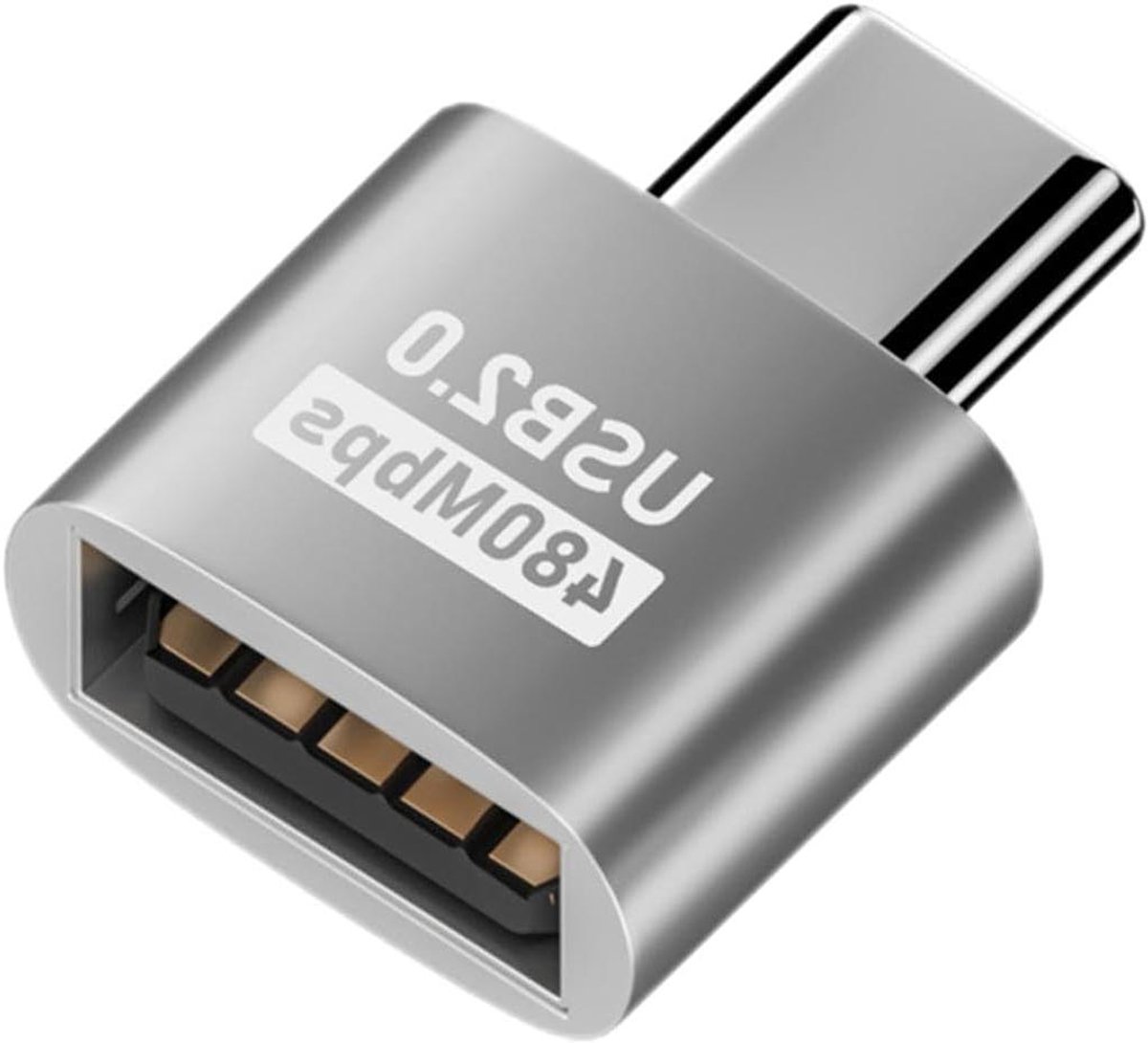 USB C Adapter - Converter - Gegevens Overzetten - Hoge Snelheid - 2.0 - Zilver