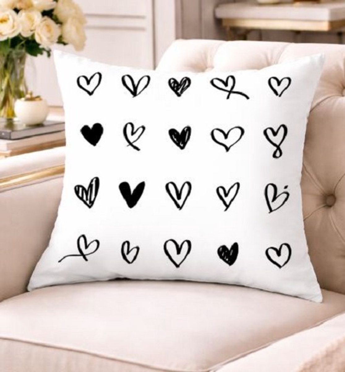 Black & White Living Collection Kussenhoes - 45 x 45 cm