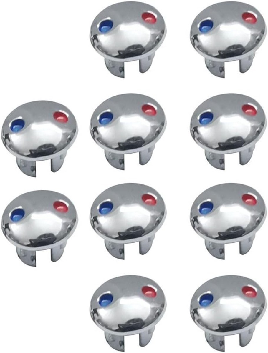Kraan Handvat Tekens - Warm Koud Indicatoren - Veilig Gebruik - Duidelijke Markering - 10 Stuks - Zilver