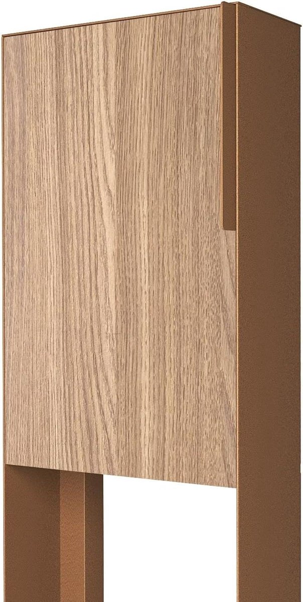 Staande brievenbus - Brievenbus paal - Post ontvangen - Verborgen slot - 118 cm hoog - Roestbruin