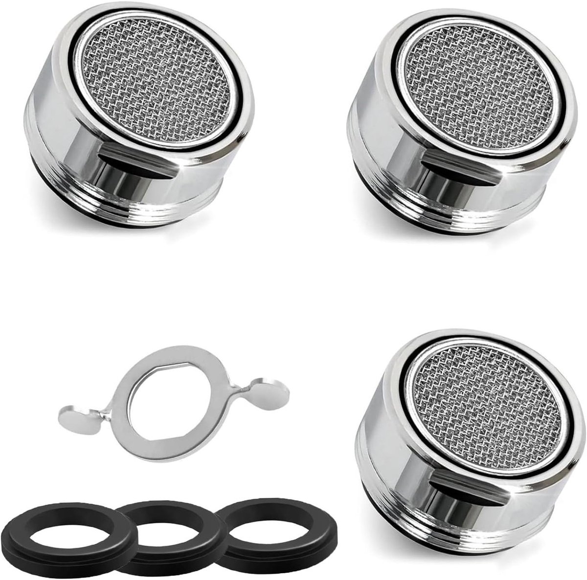 M24 Water Taps Set van 3, Mengkraan Spuitmond met Vrouwelijke Draad, Waterfilter en Jet Regulator voor Badkamer en Keuken