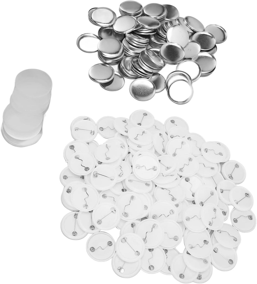 100 Sets DIY Pin Badges voor Creatieve Projecten, Badge Covers voor Knutselen en Doctor Supplies (25MM)